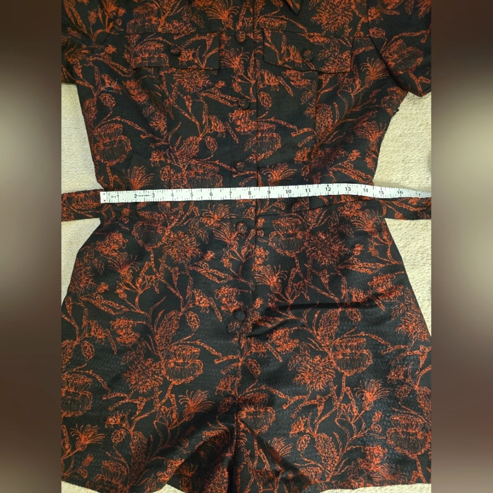 Amanda Uprichard - Revolve - NEW Black & Red Jacquard Romper Sz Large -Ret$260! - Picture 15 of 16